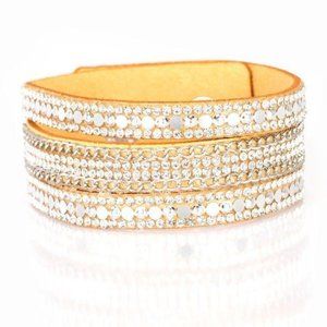 Fashion Fanatic – Yellow Wrap Bling Bracelet